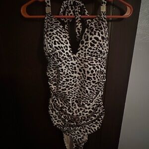 Victoria's Secret Black and White Leopard One Piece Swimsuit